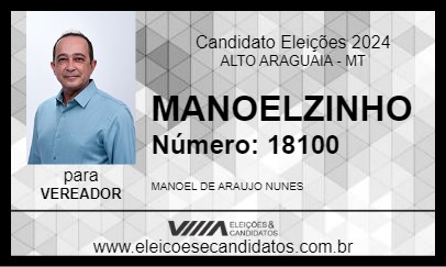 Candidato MANOELZINHO 2024 - ALTO ARAGUAIA - Eleições