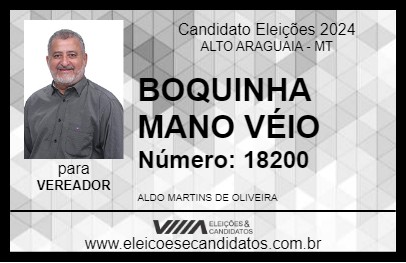 Candidato BOQUINHA MANO VÉIO 2024 - ALTO ARAGUAIA - Eleições