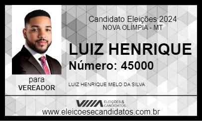 Candidato LUIZ HENRIQUE 2024 - NOVA OLÍMPIA - Eleições