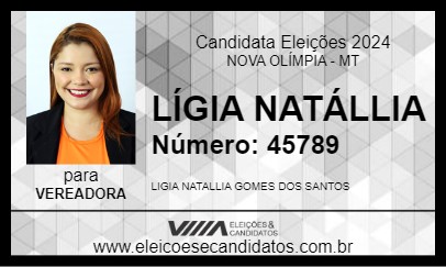 Candidato LÍGIA NATÁLLIA 2024 - NOVA OLÍMPIA - Eleições