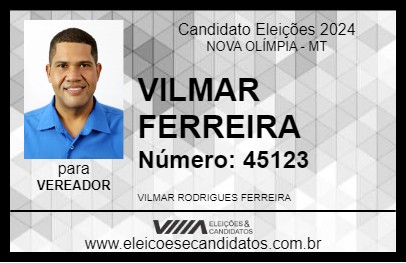 Candidato VILMAR FERREIRA 2024 - NOVA OLÍMPIA - Eleições