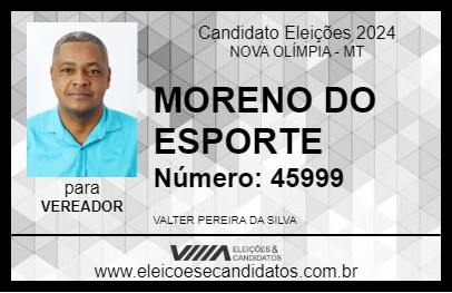 Candidato MORENO DO ESPORTE 2024 - NOVA OLÍMPIA - Eleições