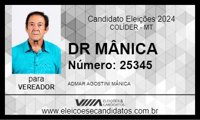 Candidato DR MÂNICA 2024 - COLÍDER - Eleições