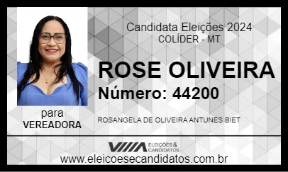 Candidato ROSE OLIVEIRA 2024 - COLÍDER - Eleições