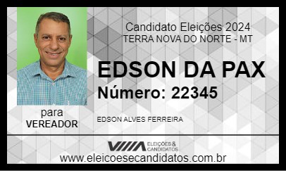 Candidato EDSON DA PAX 2024 - TERRA NOVA DO NORTE - Eleições