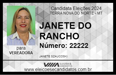 Candidato JANETE DO RANCHO 2024 - TERRA NOVA DO NORTE - Eleições