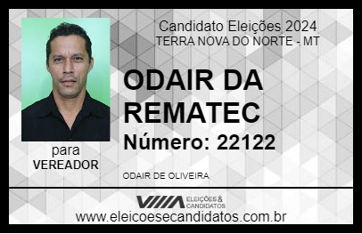 Candidato ODAIR DA REMATEC 2024 - TERRA NOVA DO NORTE - Eleições