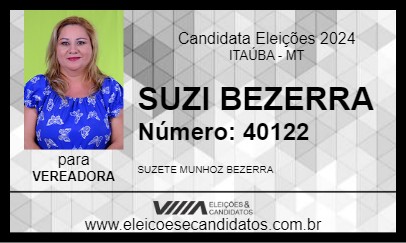 Candidato SUZI BEZERRA 2024 - ITAÚBA - Eleições