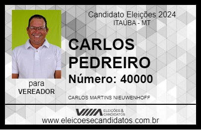 Candidato CARLOS PEDREIRO 2024 - ITAÚBA - Eleições