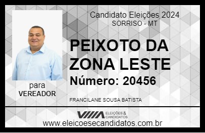 Candidato PEIXOTO DA ZONA LESTE 2024 - SORRISO - Eleições