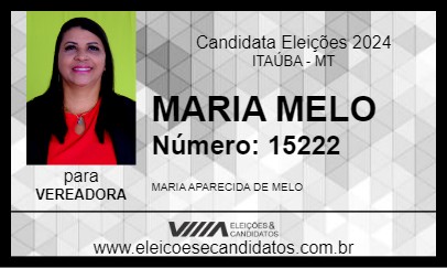 Candidato MARIA MELO 2024 - ITAÚBA - Eleições