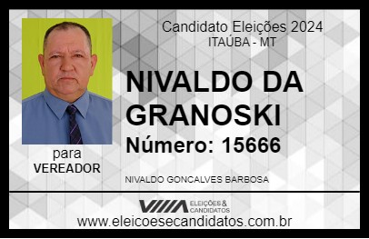 Candidato NIVALDO DA GRANOSKI 2024 - ITAÚBA - Eleições