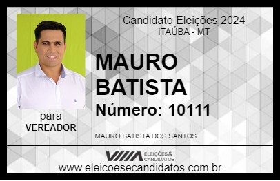 Candidato MAURO BATISTA 2024 - ITAÚBA - Eleições