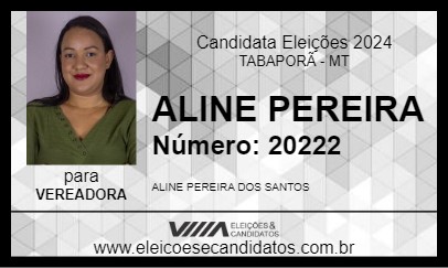 Candidato ALINE PEREIRA 2024 - TABAPORÃ - Eleições