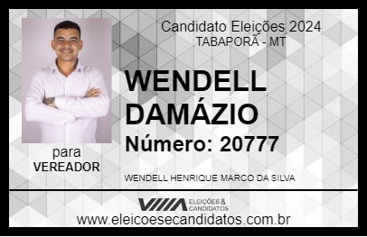 Candidato WENDELL DAMÁZIO 2024 - TABAPORÃ - Eleições