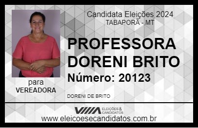 Candidato PROFESSORA DORENI BRITO 2024 - TABAPORÃ - Eleições