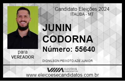 Candidato JUNIN CODORNA 2024 - ITAÚBA - Eleições