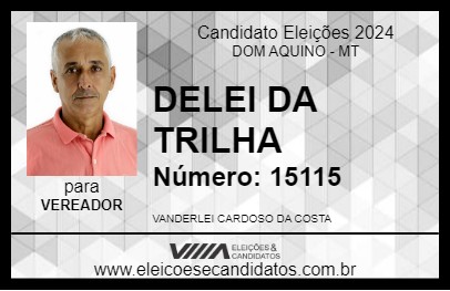 Candidato DELEI DA TRILHA 2024 - DOM AQUINO - Eleições