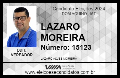 Candidato LAZARO MOREIRA 2024 - DOM AQUINO - Eleições