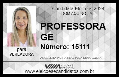 Candidato PROFESSORA GE 2024 - DOM AQUINO - Eleições