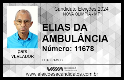 Candidato ELIAS DA AMBULÂNCIA 2024 - NOVA OLÍMPIA - Eleições