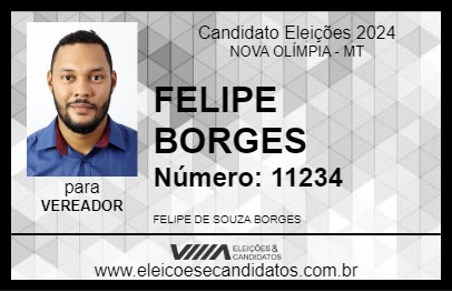 Candidato FELIPE BORGES 2024 - NOVA OLÍMPIA - Eleições