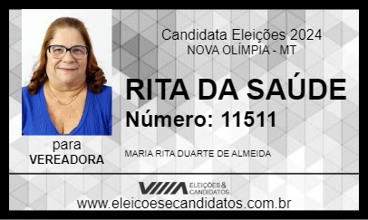 Candidato RITA DA SAÚDE 2024 - NOVA OLÍMPIA - Eleições