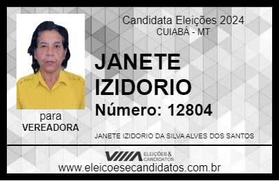 Candidato JANETE IZIDORIO 2024 - CUIABÁ - Eleições