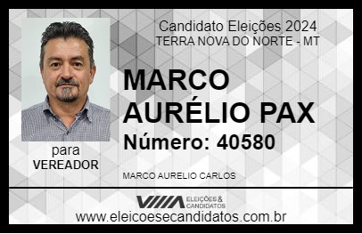 Candidato MARCO AURÉLIO PAX 2024 - TERRA NOVA DO NORTE - Eleições