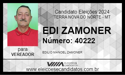 Candidato EDI ZAMONER 2024 - TERRA NOVA DO NORTE - Eleições