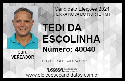 Candidato TEDI DA ESCOLINHA 2024 - TERRA NOVA DO NORTE - Eleições