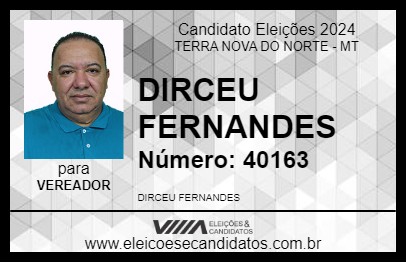 Candidato DIRCEU FERNANDES 2024 - TERRA NOVA DO NORTE - Eleições