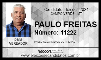 Candidato PAULO FREITAS 2024 - CAMPO VERDE - Eleições