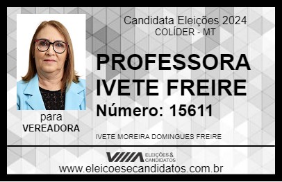 Candidato PROFESSORA IVETE FREIRE 2024 - COLÍDER - Eleições