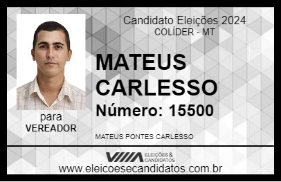 Candidato MATEUS CARLESSO 2024 - COLÍDER - Eleições