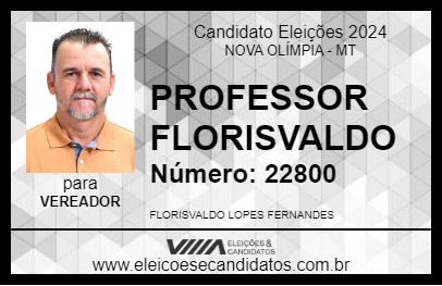 Candidato PROFESSOR FLORISVALDO 2024 - NOVA OLÍMPIA - Eleições