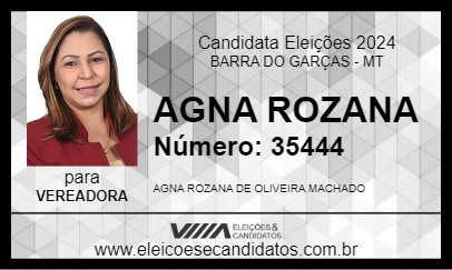 Candidato AGNA ROZANA 2024 - BARRA DO GARÇAS - Eleições