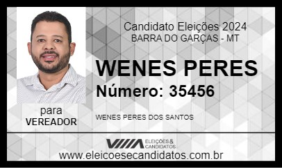 Candidato WENES PERES 2024 - BARRA DO GARÇAS - Eleições