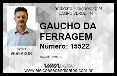 Candidato GAUCHO DA FERRAGEM 2024 - CAMPO VERDE - Eleições