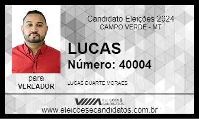 Candidato LUCAS 2024 - CAMPO VERDE - Eleições