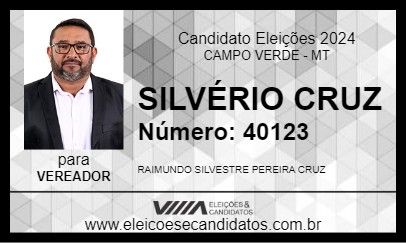 Candidato SILVÉRIO CRUZ 2024 - CAMPO VERDE - Eleições