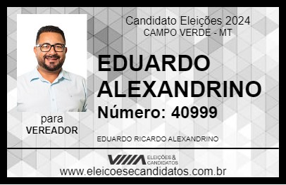 Candidato EDUARDO ALEXANDRINO 2024 - CAMPO VERDE - Eleições