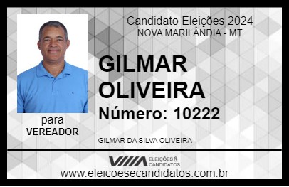 Candidato GILMAR OLIVEIRA 2024 - NOVA MARILÂNDIA - Eleições