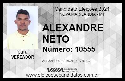 Candidato ALEXANDRE NETO 2024 - NOVA MARILÂNDIA - Eleições