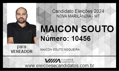 Candidato MAICON SOUTO 2024 - NOVA MARILÂNDIA - Eleições