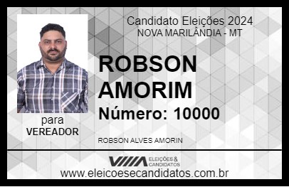 Candidato ROBSON AMORIM 2024 - NOVA MARILÂNDIA - Eleições