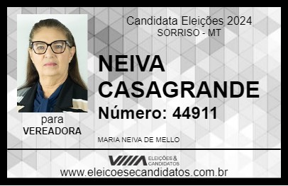 Candidato NEIVA CASAGRANDE 2024 - SORRISO - Eleições