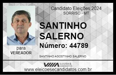 Candidato SANTINHO SALERNO 2024 - SORRISO - Eleições