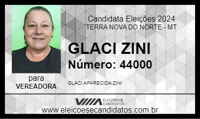 Candidato GLACI ZINI 2024 - TERRA NOVA DO NORTE - Eleições