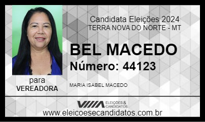 Candidato BEL MACEDO 2024 - TERRA NOVA DO NORTE - Eleições